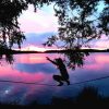 Saimaa sunset slacklining Saimaa sunset slacklining